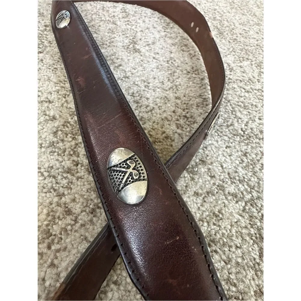 Top Grain  Brown Oiled Leather Golf Belt 40